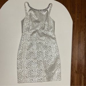 Trina Turk Light Gold Halter Cocktail Sequin Dress-Size 10